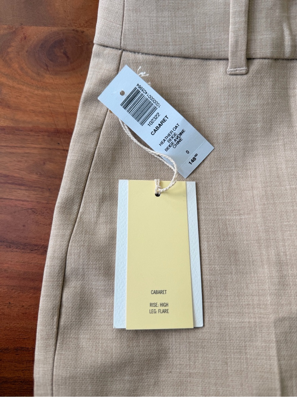 Aritzia Wilfred High Rise Flare Beige Cabaret Pants - Picture 2 of 5